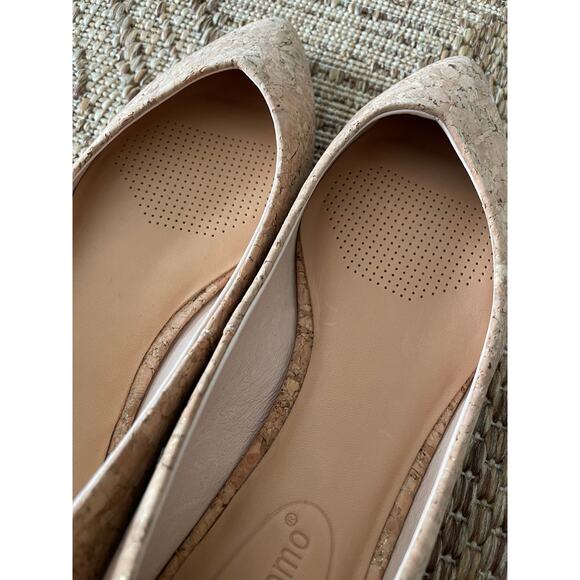 Corso Como Natural Cork Tan ‘Jullia’ Ballet Core Pointed Toe Flat Size 7.5M - Picture 2 of 7